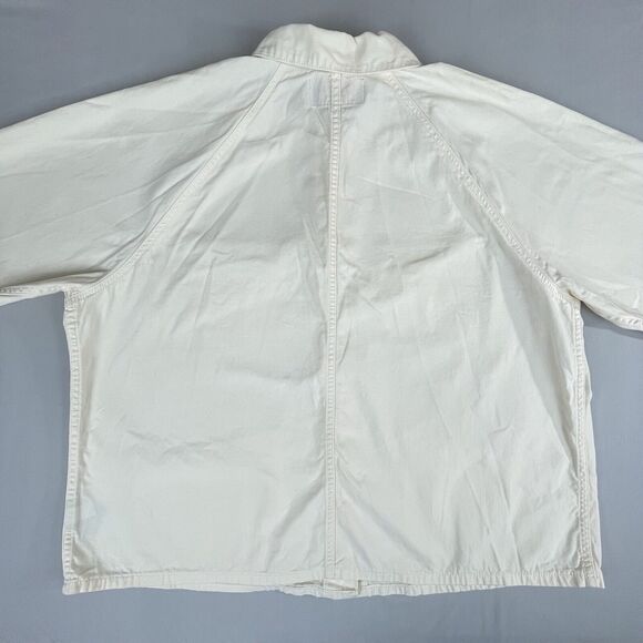 Torrid Chore / Barn Denim Jacket Women’s 3X Ivory Button Up Long Sleeve - Picture 13 of 16